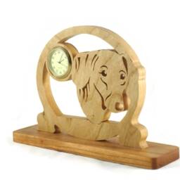 Dachshund Desk Shelf Clock Handmade Frome Cherry Wood By Kevskrafts - thumbnail 3