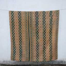 Hand Stitched Vintage Sari Kantha Quilt Reversible Indian Throw Blanket - thumbnail 2
