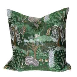 Green Cushion Cover Baobab & Willow Trees Botanical Design For Home Decor 22 - thumbnail 2