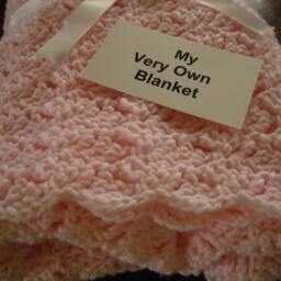 Soft Pink Hand Crocheted Baby Girl Blanket - thumbnail 3