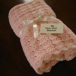 Soft Pink Hand Crocheted Baby Girl Blanket - thumbnail 2