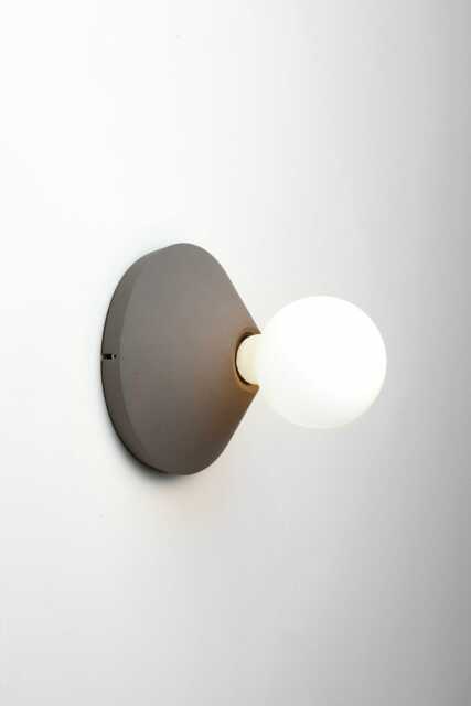 Dark Gray Concrete Wall Sconce Minimalist Ceiling Lamp, Handmade in Italy - image 1