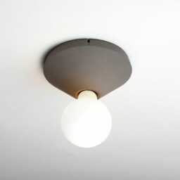 Dark Gray Concrete Wall Sconce Minimalist Ceiling Lamp, Handmade in Italy - thumbnail 2