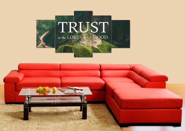 Psalm 373 Trust in The Lord & Do Good - Christian Bible Verse Wall Art Canvas Scripture Religious Artwork Painting Home Decor Prints - image 1