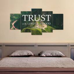 Psalm 373 Trust in The Lord & Do Good - Christian Bible Verse Wall Art Canvas Scripture Religious Artwork Painting Home Decor Prints - thumbnail 2