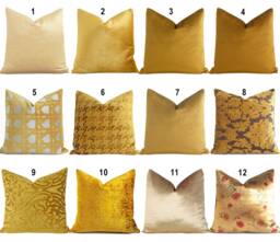Sale Gold Velvet Pillow Covers 12, 14, 16, 18, 20, 22, 24, 26, 28, 30, 36 Cushion Cover Pillow Covers Gold Sofa Couch Farmhouse Rustic Sham Lumbar