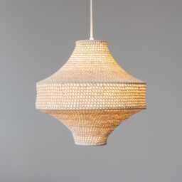 Ovruch Minimalist Pendant Lamp Japandi Wabi-Sabi Light, Recycled Cotton Crochet Hanglamp - thumbnail 2