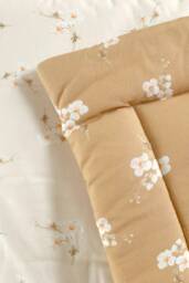 Ecru & Carmel Floral Baby Play Mat - Cotton Box Rug - thumbnail 1