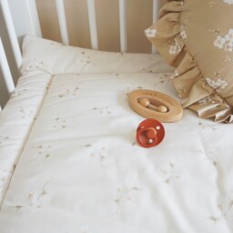 Ecru & Carmel Floral Baby Play Mat - Cotton Box Rug - thumbnail 3