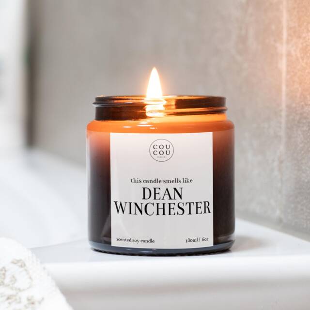 Dean Winchester Candle, Supernatural Gift, Luxury Soy Tv Lover Gifts - image 1
