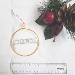 Custom Name Wire Ornament Jute Burlap Ribbon Suede Leather Cord Bauble Rustic Modern Personalized Christmas Tree Holiday First Gift Chic - thumbnail 3