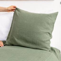 Moss Green Linen Pillow Case - Military Cushion - Throw Pillow - Decorative Bedding - thumbnail 2