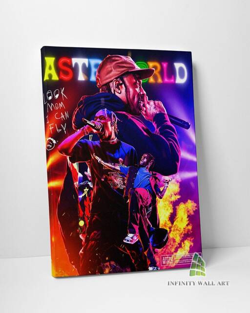 Travis Scott Astroworld - Canvas Print Wall Art Decor Picture Music Ready To Hang -C512 - image 1