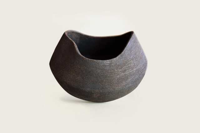 Handmade Irregular Sculptural Ceramic Vase Modern Minimalist Decor Original Home Accent Bowl-Shaped Centerpiece Table - image 1