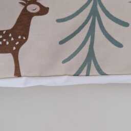 Cream Woodland Animals Christmas Trees Rabbit Stag Deer Cushion Cover 16 - thumbnail 3