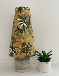 Ochre Yellow Monkey Palm Tree Extra Tall Tapered Cone Lampshade - thumbnail 1