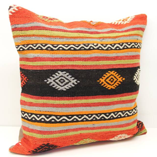 Handmade Kilim Pillow Cover 24x24, Rustic Home Design - image 1