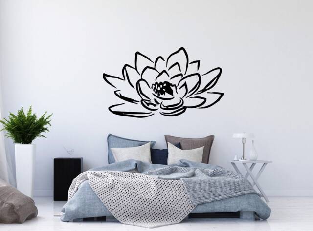 Lotus Wall Decals Flower Decal Yoga Vinyl Stickers Floral Design Home Decor Bedroom Chu1013 - image 1