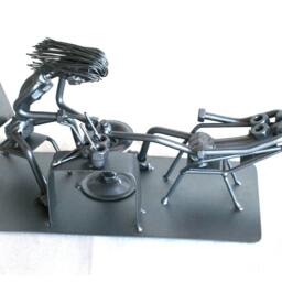 Personlised Nuts & Bolts Podiatrist Unique Shelf Decor, Welded Metal Art Veterinarian Gift, Steel Sculpture Birthday Gift For Collectors - thumbnail 3