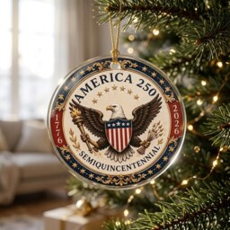 America 250 Eagle Acrylic Ornament, Usa 250Th Anniversary Decor, 1776 2026 Semiquincentennial Gift, Patriotic Christmas Ornament - thumbnail 3