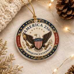 America 250 Eagle Acrylic Ornament, Usa 250Th Anniversary Decor, 1776 2026 Semiquincentennial Gift, Patriotic Christmas Ornament