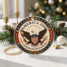 America 250 Eagle Acrylic Ornament, Usa 250Th Anniversary Decor, 1776 2026 Semiquincentennial Gift, Patriotic Christmas Ornament - thumbnail 2