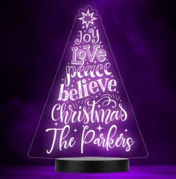 Tree Christmas Family Name Personalised Gift Colour Change Led Lamp Night Light - thumbnail 1