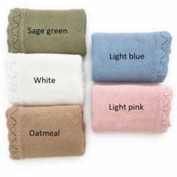Personalised Embroidered Baby Blanket - Knitted Cotton Custom Name Newborn Gift Shower Keepsake - thumbnail 3