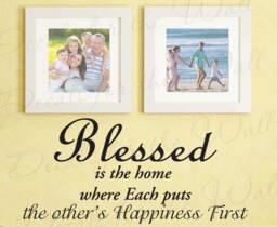 Blessed Home Where Each Puts Family Inspirational Love Kid Vinyl Large Wall Decal Decoration Quote Lettering Decor Sticker Art J57 - thumbnail 1