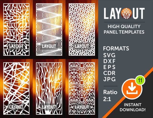 Room Divider Panel, Privacy Screen, Wall Hanging, Stencil, Cnc, Laser, Plasma Cricut Cutting File, Cdr, Svg, Dxf, Ai, Eps, Jpg - image 1