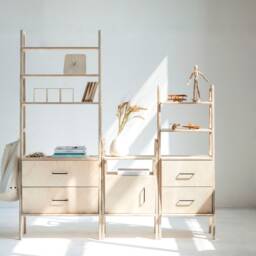 Mid Century Bookshelf, Wooden Bookcase 140 cm, Modern Shelving Unit, 4 Or 5 Shelves, Handmade Book Shelf, Custom Size - thumbnail 3
