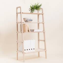 Mid Century Bookshelf, Wooden Bookcase 140 cm, Modern Shelving Unit, 4 Or 5 Shelves, Handmade Book Shelf, Custom Size - thumbnail 2