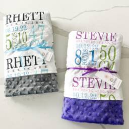 Personalized Minky Baby Blanket - Custom Name, Soft Toddler - thumbnail 4
