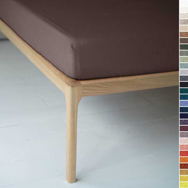 Brown Linen Fitted Sheet, Deep Taupe Bedding, Natural Sheets Queen, Double, Twin, Full, Cal. King - image 1