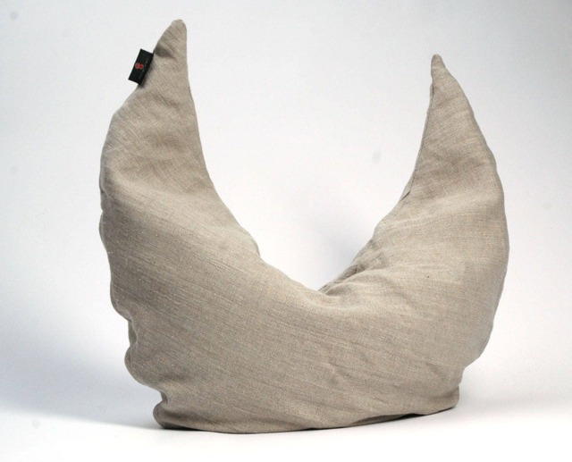 Half Moon Buckwheat Pillow Neck Support Sleep Ortopedic Buckwheat Grey Linen Organic Natural - image 1