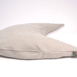 Half Moon Buckwheat Pillow Neck Support Sleep Ortopedic Buckwheat Grey Linen Organic Natural - thumbnail 3