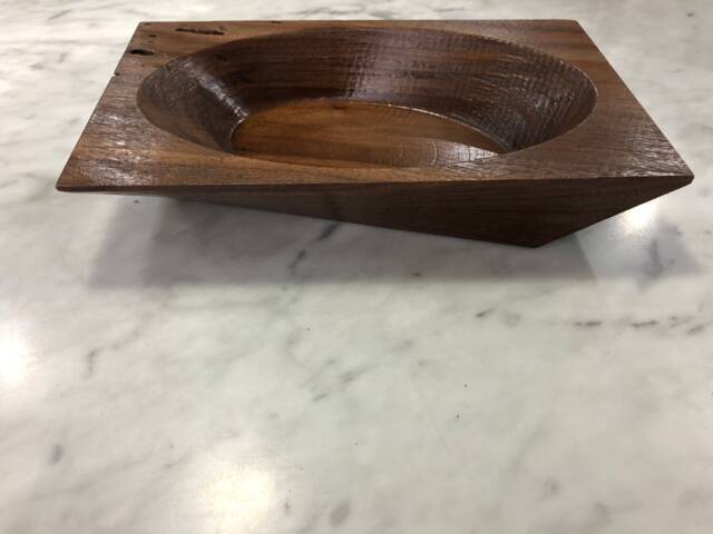 Wormy Walnut Bowl/Nicknack Tray With A Twist - image 1