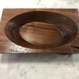 Wormy Walnut Bowl/Nicknack Tray With A Twist - thumbnail 2