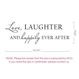 Love Laughter & Happily Ever After - Large Vinyl Wall Decal- 095 - thumbnail 4