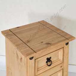 Bedside Table Solid Pine With 3 Drawers, Antique Wax Nightstand - thumbnail 3