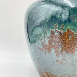 Turquoise Blue Xl Ceramic Plant Pot, Indoor & Outdoor Planter With Drainage Hole, Sizes D32cm-D43cm - thumbnail 3