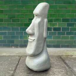 Concrete Easter Island Statue Stone Moai Head Sculpture Cement Face Figurine Outdoor Garden Decor Polynesian Yard Ornament Gift For Friend - thumbnail 2