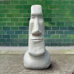 Concrete Easter Island Statue Stone Moai Head Sculpture Cement Face Figurine Outdoor Garden Decor Polynesian Yard Ornament Gift For Friend - thumbnail 1