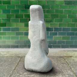 Concrete Easter Island Statue Stone Moai Head Sculpture Cement Face Figurine Outdoor Garden Decor Polynesian Yard Ornament Gift For Friend - thumbnail 3