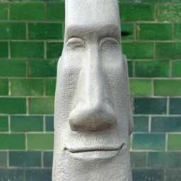 Concrete Easter Island Statue Stone Moai Head Sculpture Cement Face Figurine Outdoor Garden Decor Polynesian Yard Ornament Gift For Friend - thumbnail 4