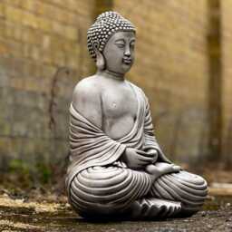 Massive Buddha Sculpture Concrete Figurine Cement Japanese Decoration Zen Garden Ornament Handmade Art Lover Gift - thumbnail 2