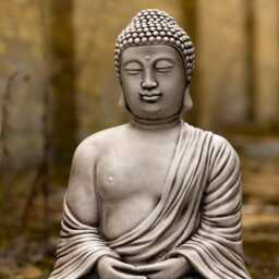 Massive Buddha Sculpture Concrete Figurine Cement Japanese Decoration Zen Garden Ornament Handmade Art Lover Gift - thumbnail 3