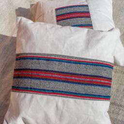 Set Of 2 Himalayan Wool Textile & Canvas Pillow Covers - Handmade in Nepal - thumbnail 3