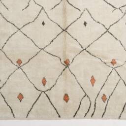 Handmade Beni Ourain Rug Beige Moroccan Wool Rug, Abstract Art Deco - thumbnail 2