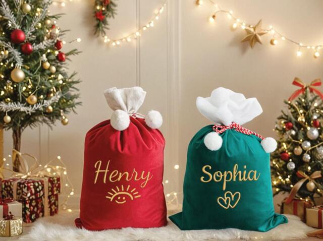 2025 Large Santa Sack, Christmas Stocking Sack, Santa Bag With Name, Christmas Gift Bag, Christmas Bag, Holiday Gift Bag, Santa Bag, Gift For Kids - image 1